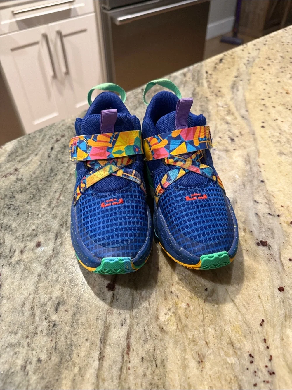 Nike Kids Blue Multicolor Strap Sneakers